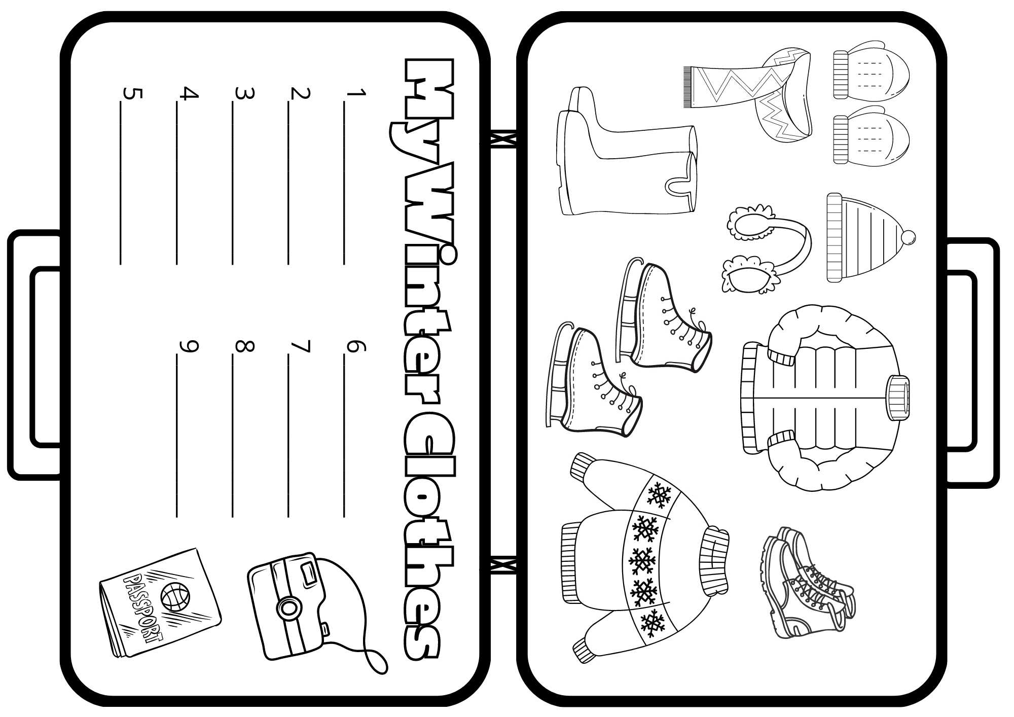 My Winter Clothes Mini Coloring Activity for Kids